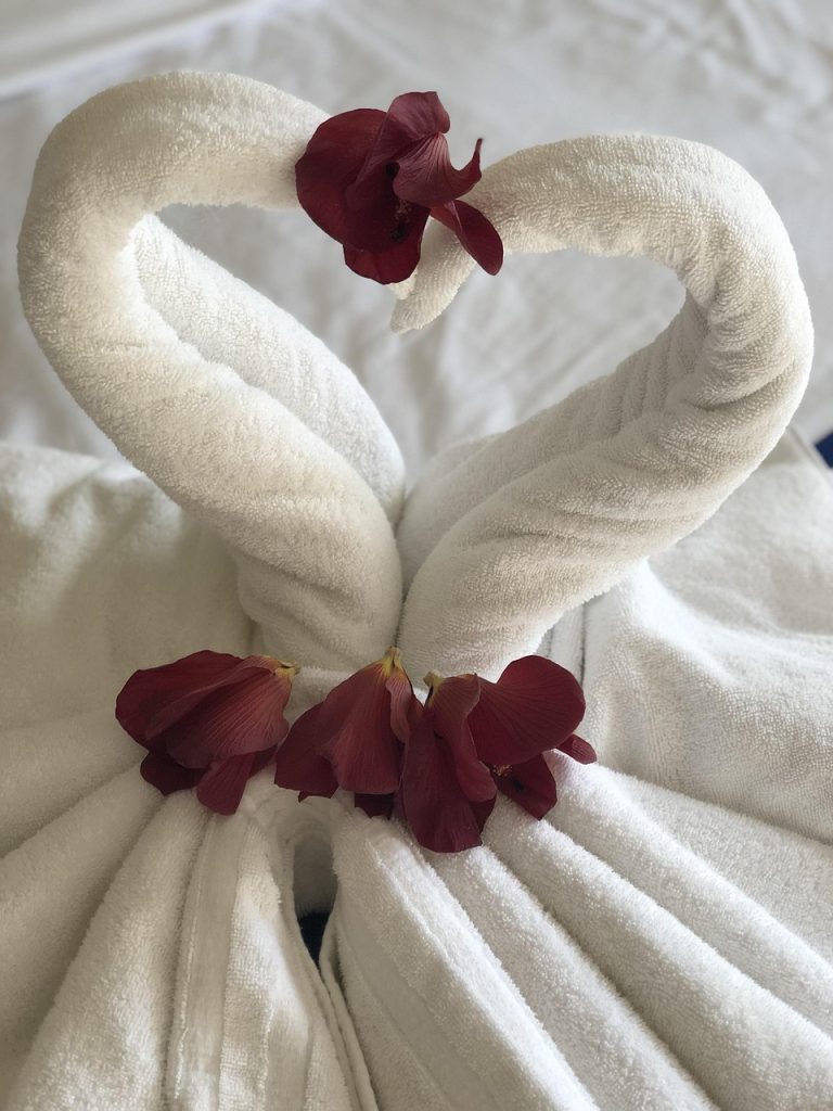 hotel, folded, swan, vacation, holiday, brown hotel